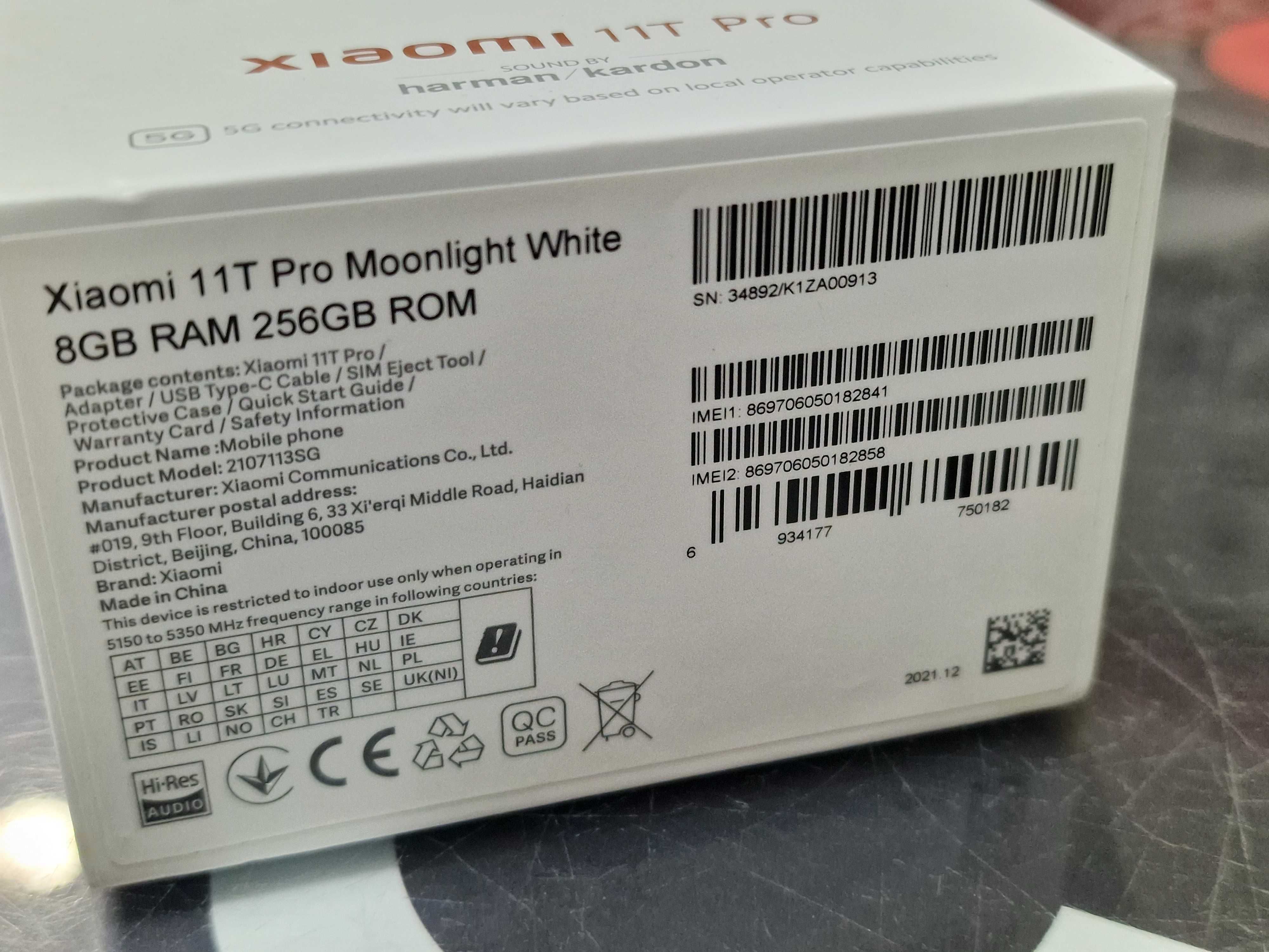 Xiaomi 11T PRO 5G/ 8GB/ 256GB/ Moonlight White