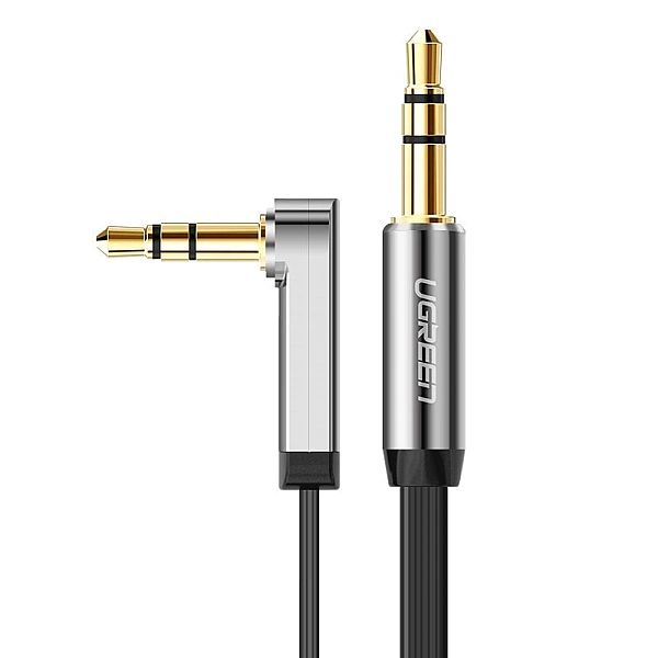 Ugreen płaski kątowy kabel przewód audio AUX 3,5 mm mini jack 0,5 m cz