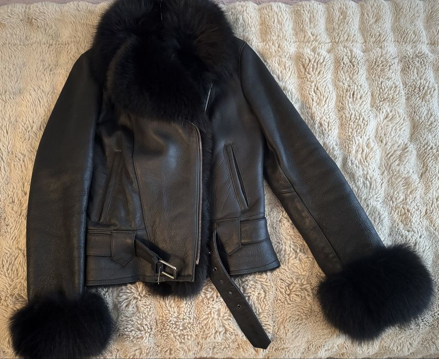 Дублянка шкіряна з хутром, розмір s-m