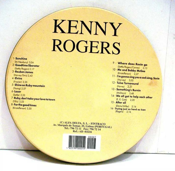 Kenny Rogers CD - TIN PLATE CASE