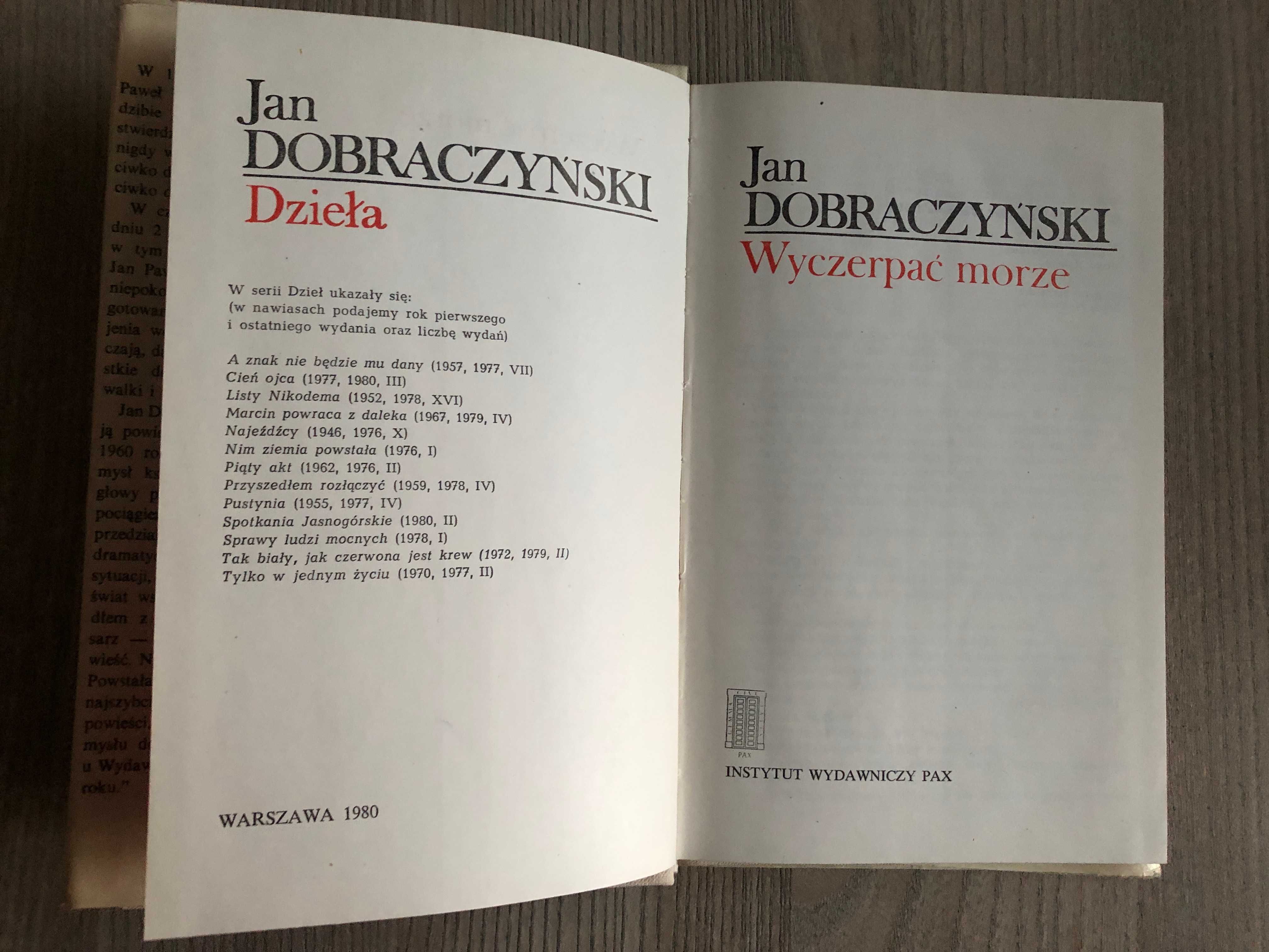 Wyczerpać morze Jan Dobraczyński