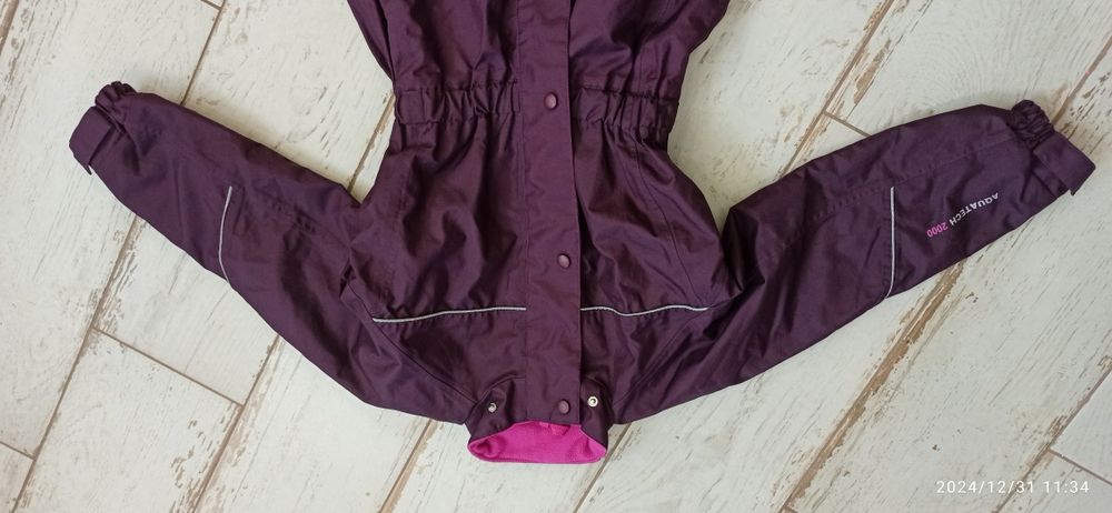 Śliwkowy kombinezon Alpine zimowy dziewczynka 6lat bdb