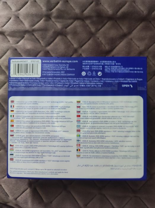 Диски DVD+R Verbatim 4.7 Gb 16x
