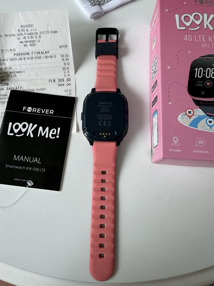Smartwatch FOREVER Look Me KW-500 Różowy - jak nowy!!!