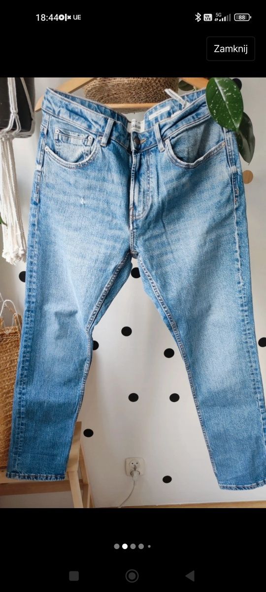 Męskie spodnie jeansowe proste slim