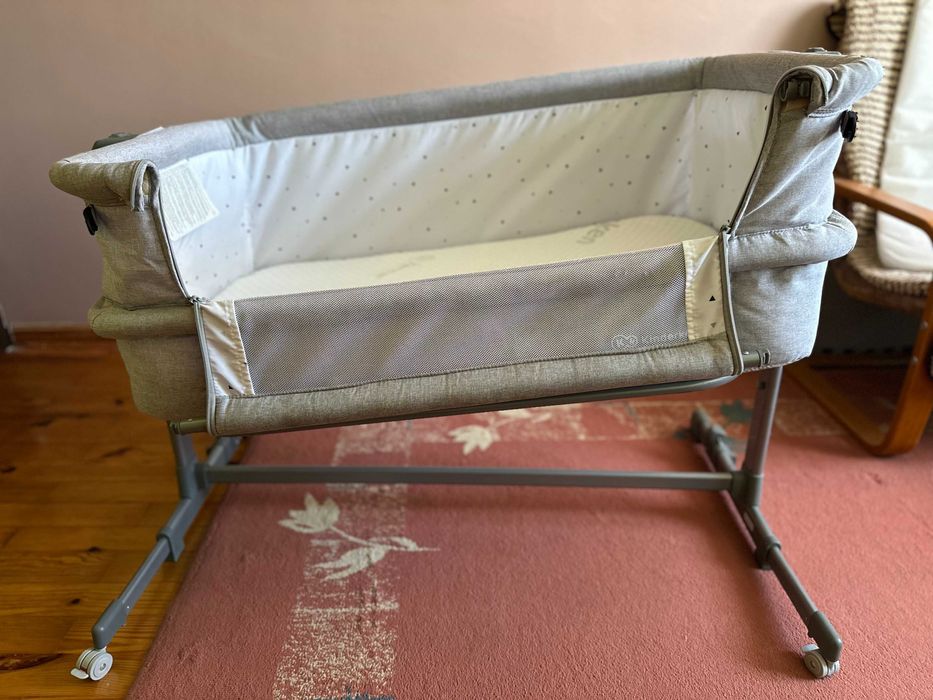 Kinderkraft Łóżeczko dostawne Nestle Up Szare z materacem Rucken