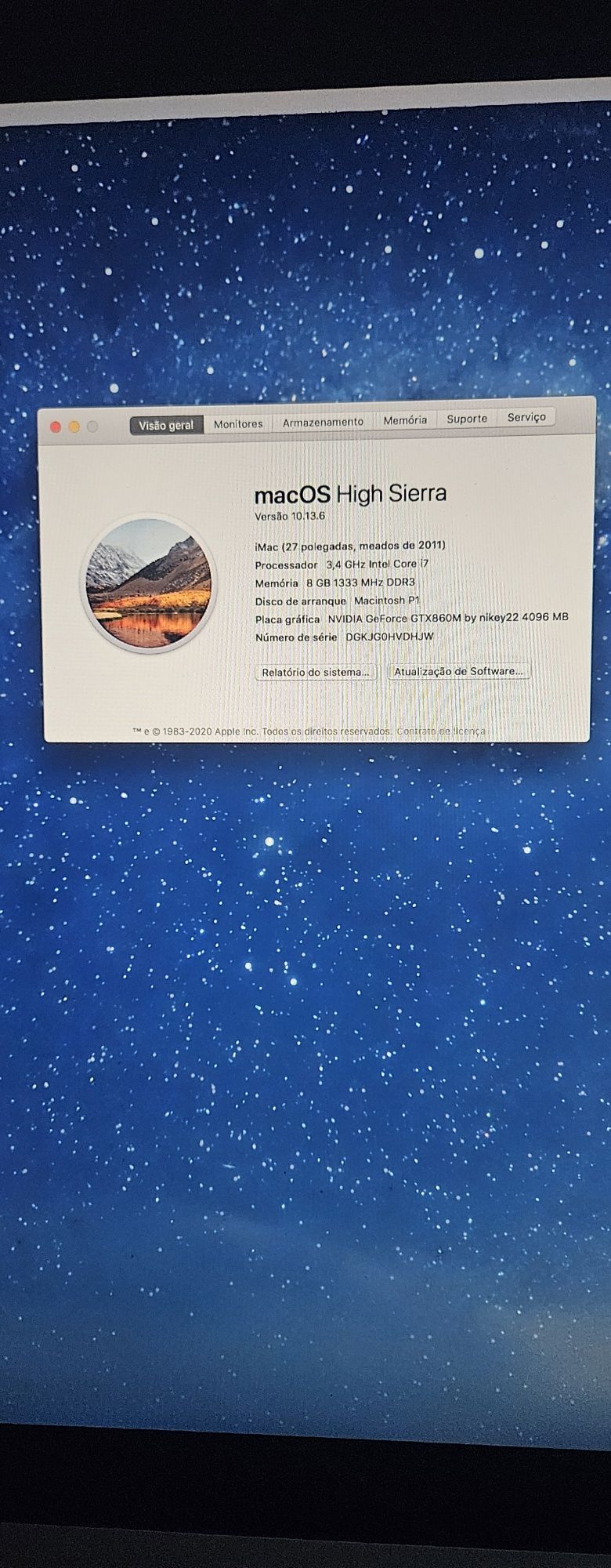 Monitor  Apple i Mac 27 polegadas