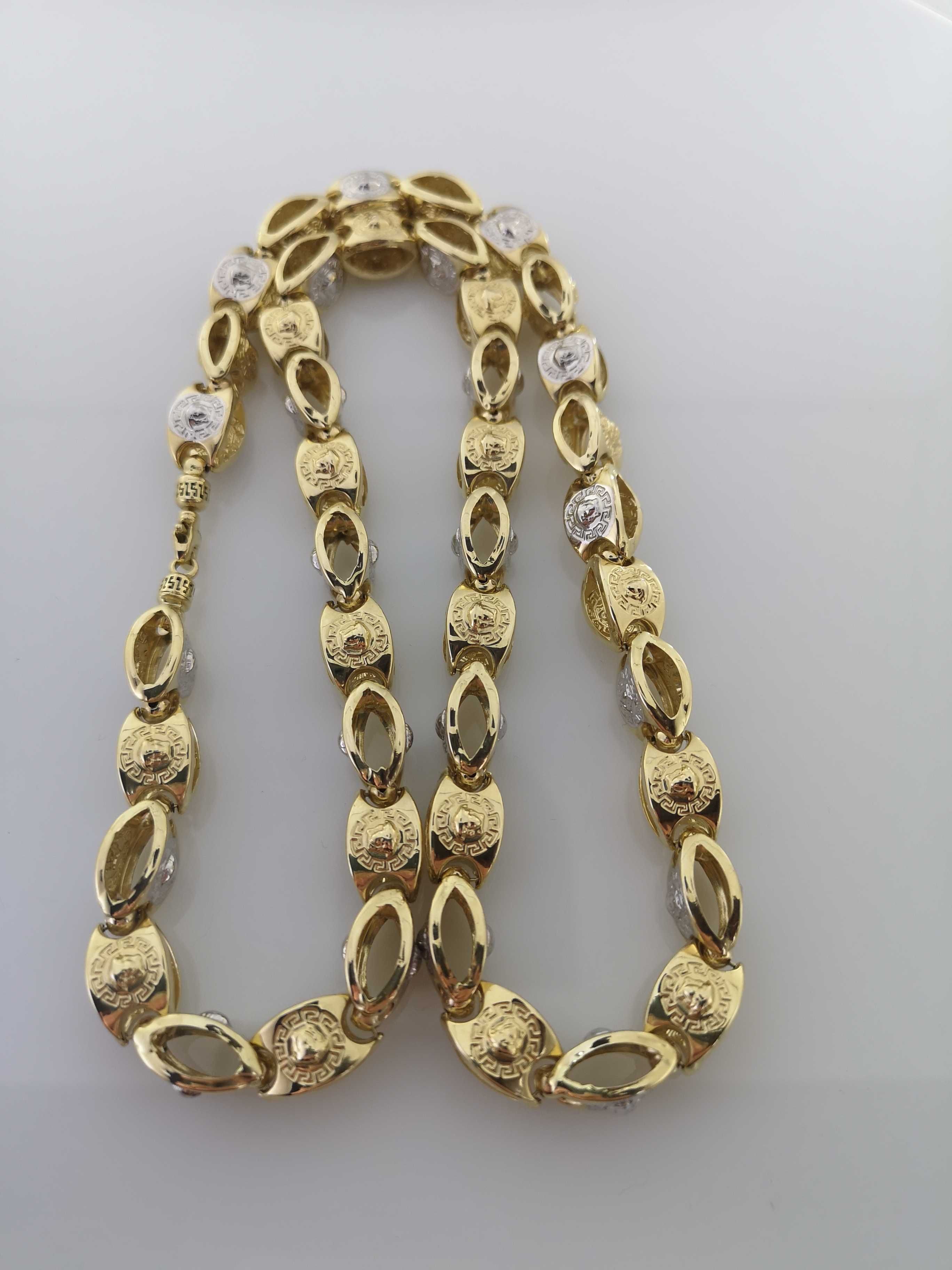 Złoty łańcuszek VERSACE pr.585,dl.65cm 36,2g NOWY( 7000)