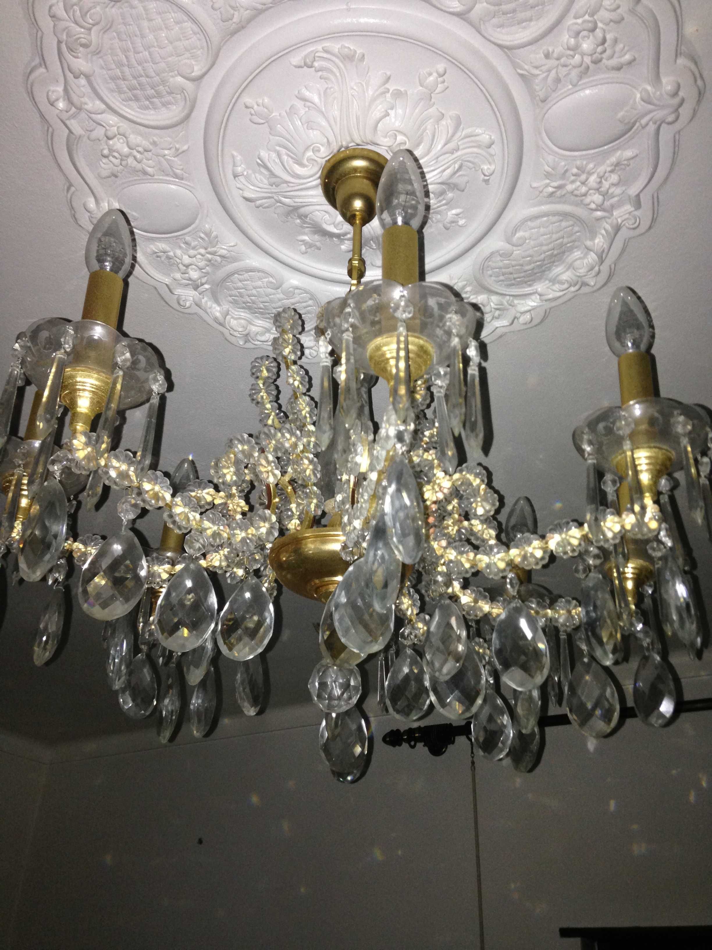 Candeeiro teto lustre cristal vintage