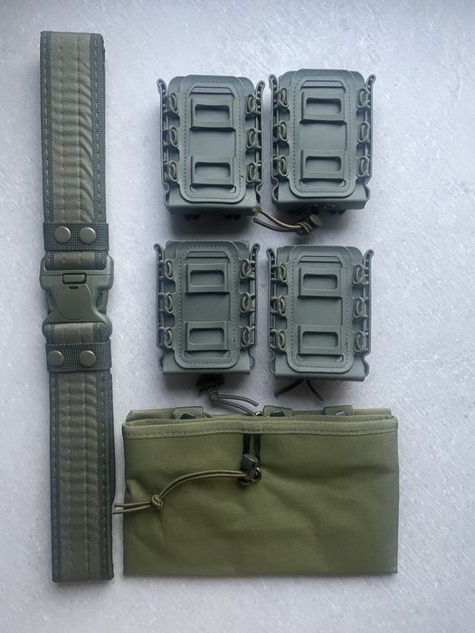 Pas taktyczny wojskowy z ladownica i worek zrzutowy