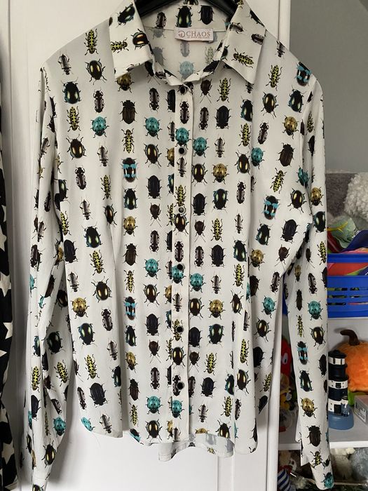 Chaos Marta Boliglova koszula elegancka w żuczki S 36 wiskoza