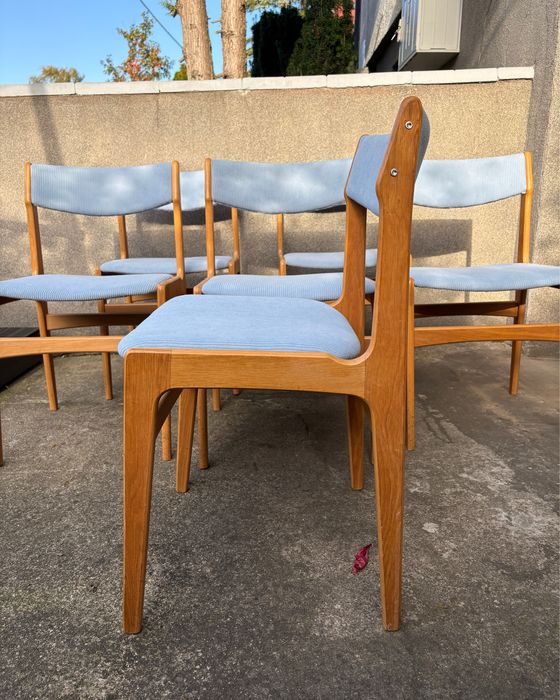 Zestaw sześciu krzeseł dębowych Erika Buch Dania lata 60 vintage