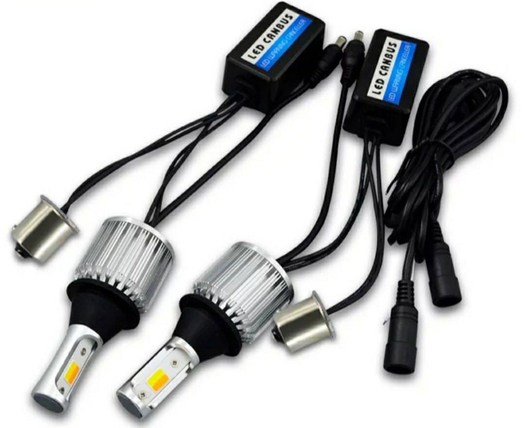 Лампы Дхо + поворот DRL+поворот Cob Light W21w P21W, 1156 7440 бел+жел