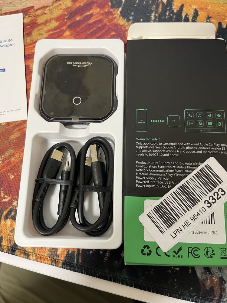 Carplay + Android Auto адаптер карплей 2 в 1 USB Type C + Type A