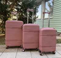Валіза дорожня поліпропілен чемодан на четыре колеса S,M,L Three Birds