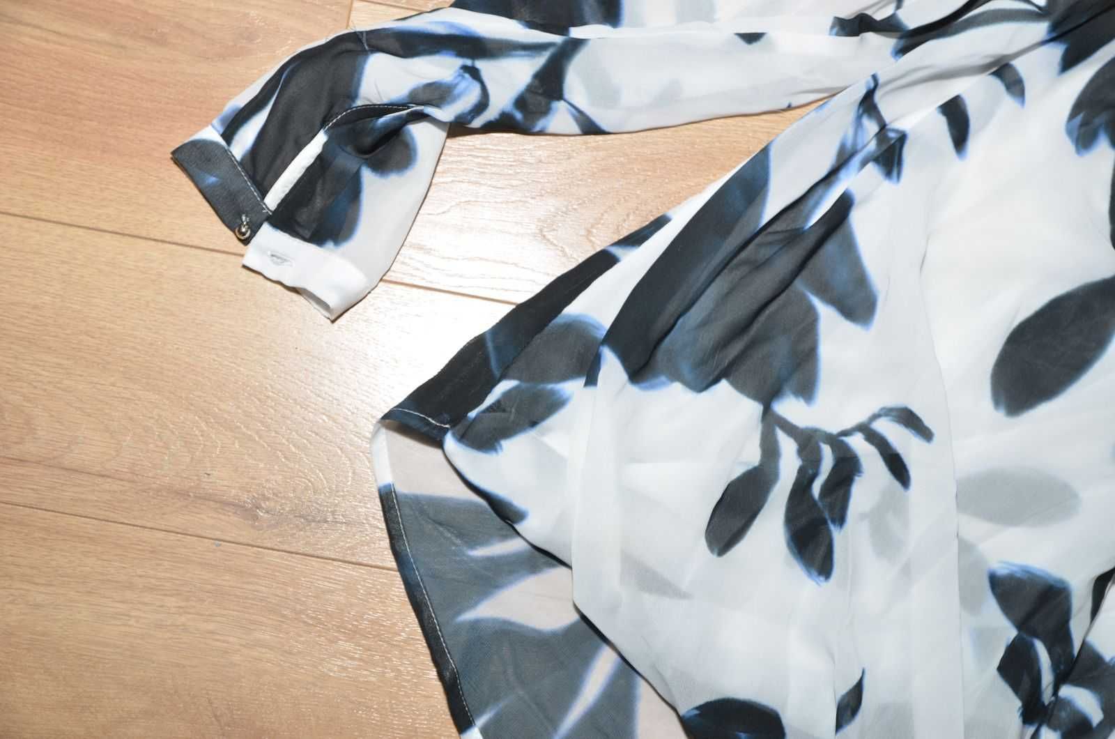 Koperta koszula bluzka w kwiaty elegancka H&M r.M r.38 jak jedwab
