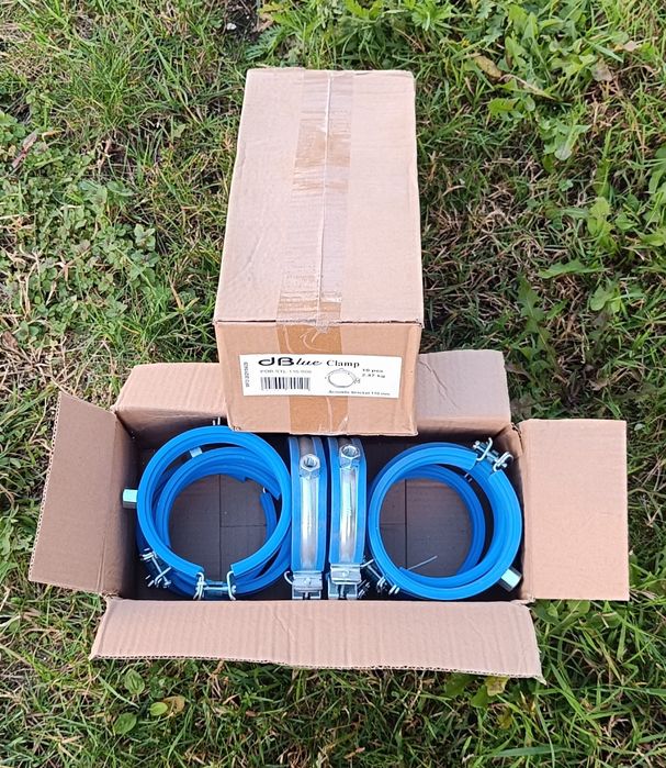 20 sztuk - obejma opaska zaciskowa akustyczna do rur Clamp 110 dBlue 2