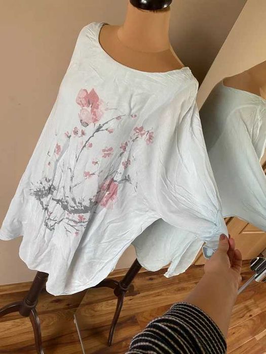 xxl +size 42 44 tunika krotka sukienka t  oversize nietoperz