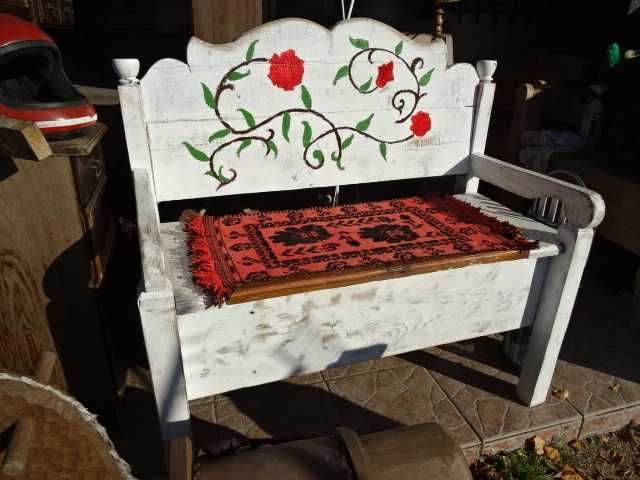 Ławka drewniana ogrodowa, na taras, do domu