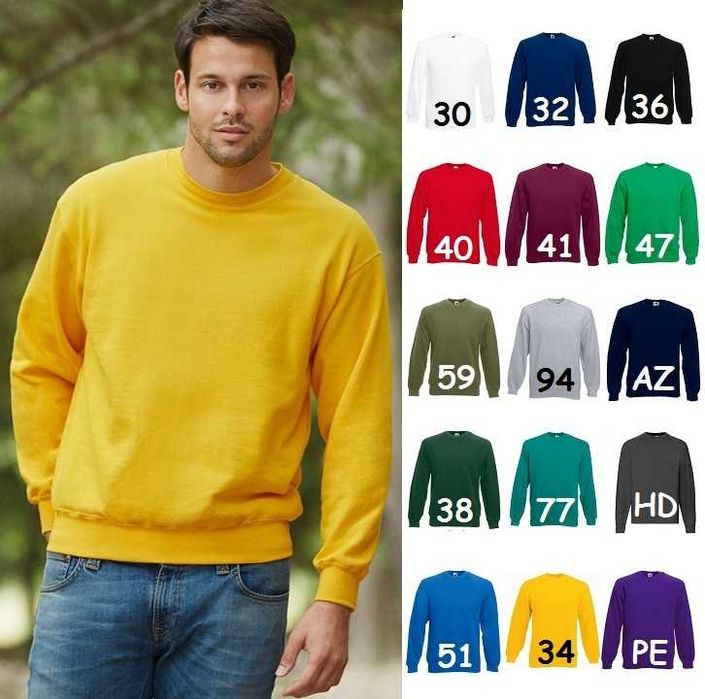 Чоловічий СВІТШОТ на флісі Джемпер Реглан FRUIT OF THE LOOM толстовка