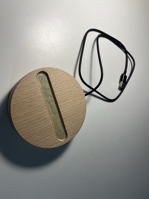 Кругла деревʼяна база для LED нічника