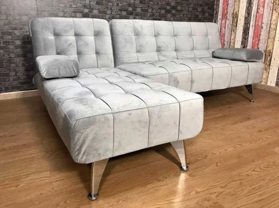 Sofá cama cinza chaise longue NOVO!