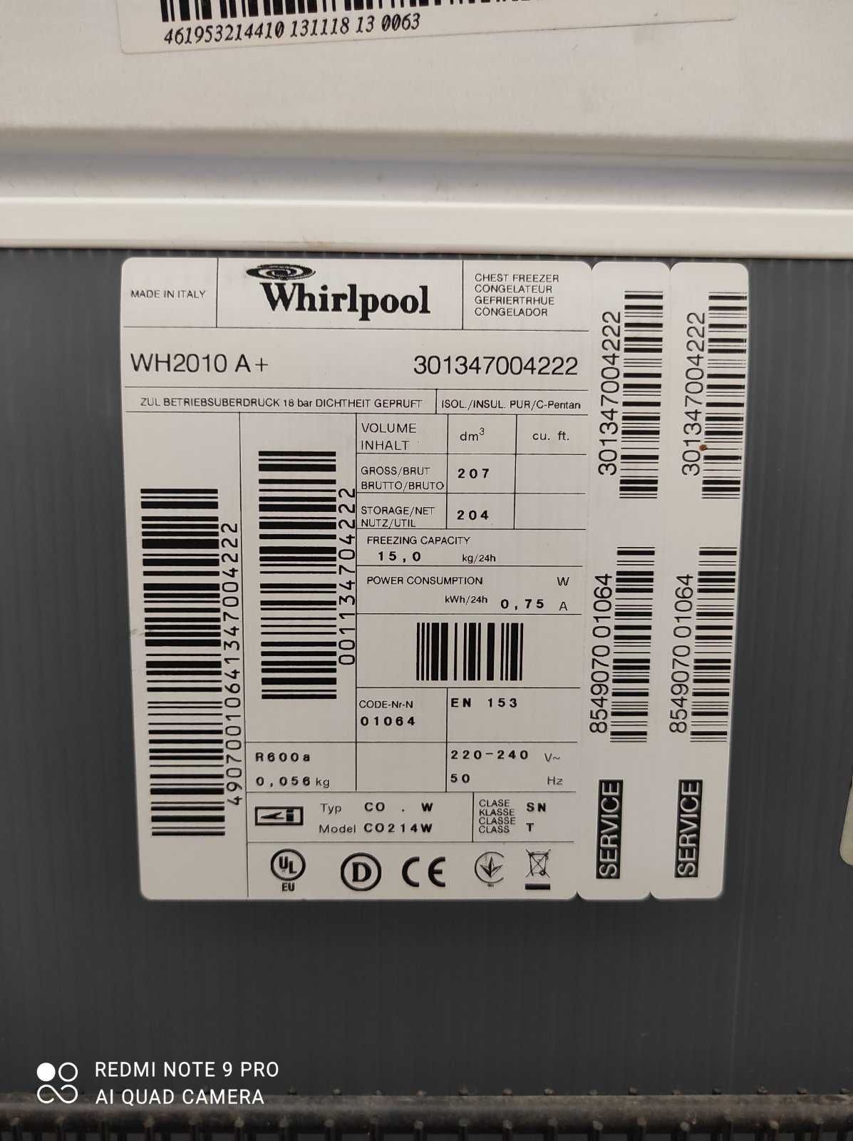 Морозильна камера Whirlpool