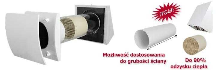 Rekuperator wewnątrzścienny do jednego pomieszczenia