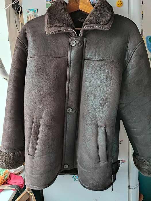 Мужская натуральная дубленка 58-60 размер