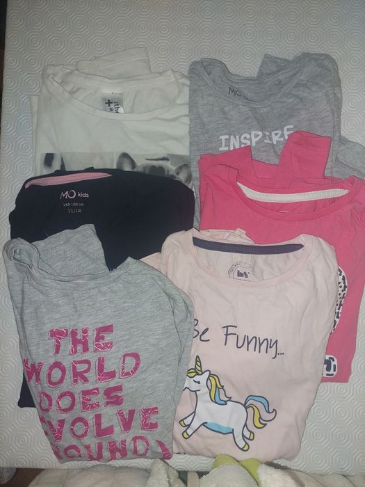 Conjunto T-shirts/ camisolas manga comprida + Leggings tamanho 11-12