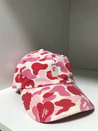 Оригинал Bape  ABC Camo “Pink” Ape Head Panel Cap кепка