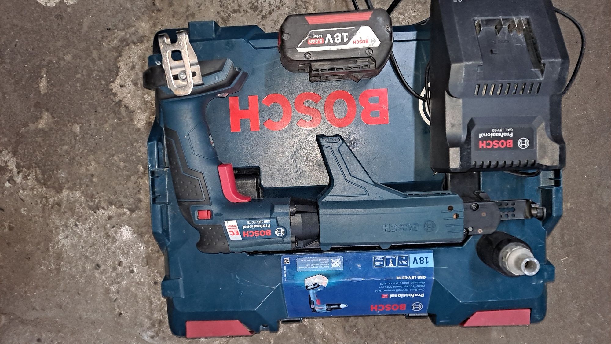 Bosch GSR 18V-ec te z 1 bateria 5. ladowplus wal