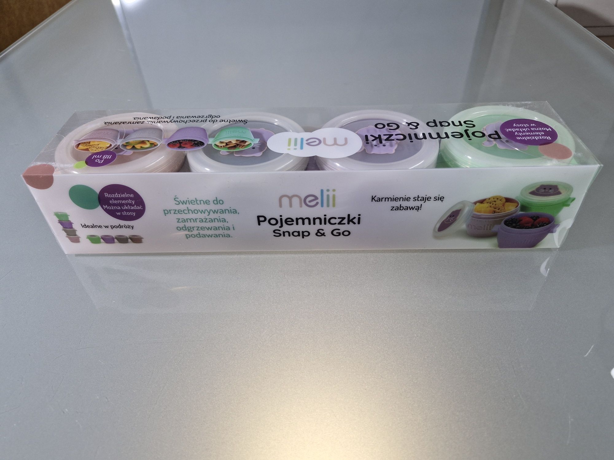 Zestaw Pojemników Kapsuły Snap&Go Melii Kolorowe 4x118 ml