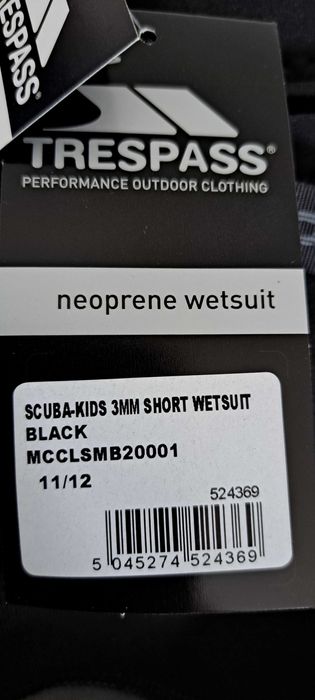 TRESPASS Pianka Do Pływania Dziecięca 3mm Claybourne 11/12 lat 146/142