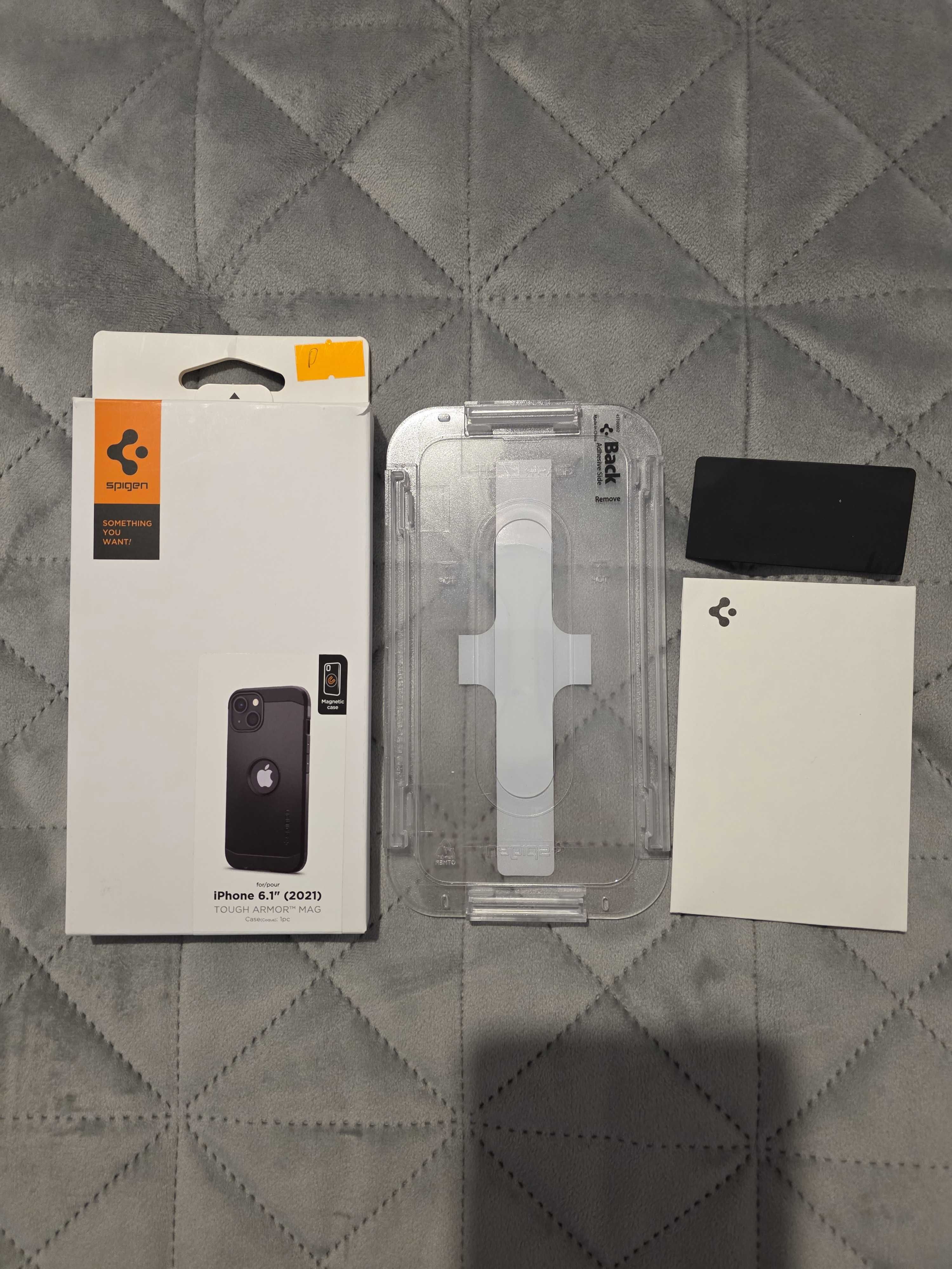 Etui Spigen Tough Armor do iPhone 13 + SZKŁO HARTOWANE EZ FIT GLAS