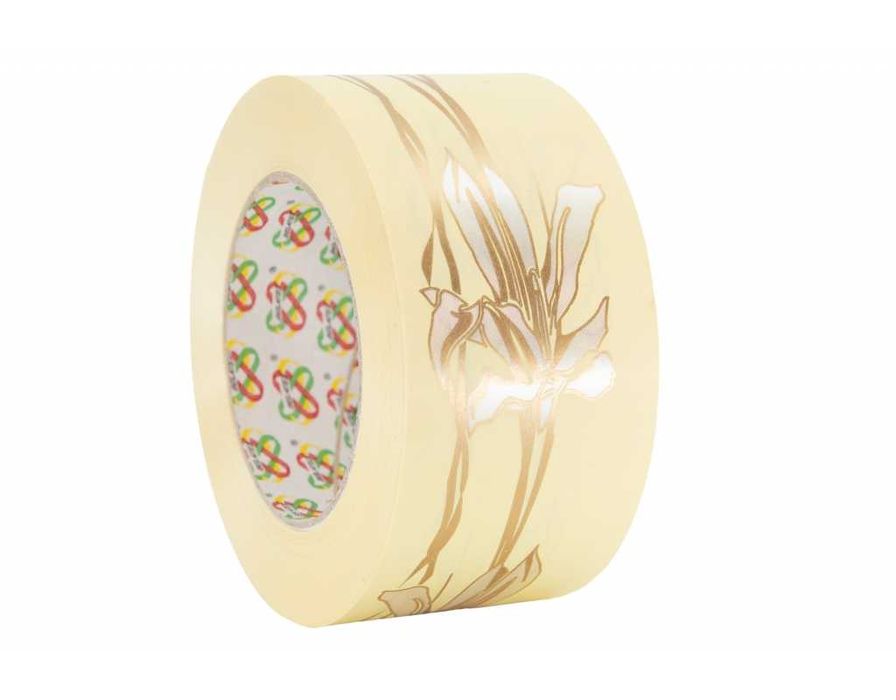 Wstążka pp drukowana pogrzebowa ze wzorem "lilie" 6cm/50yd EKRI