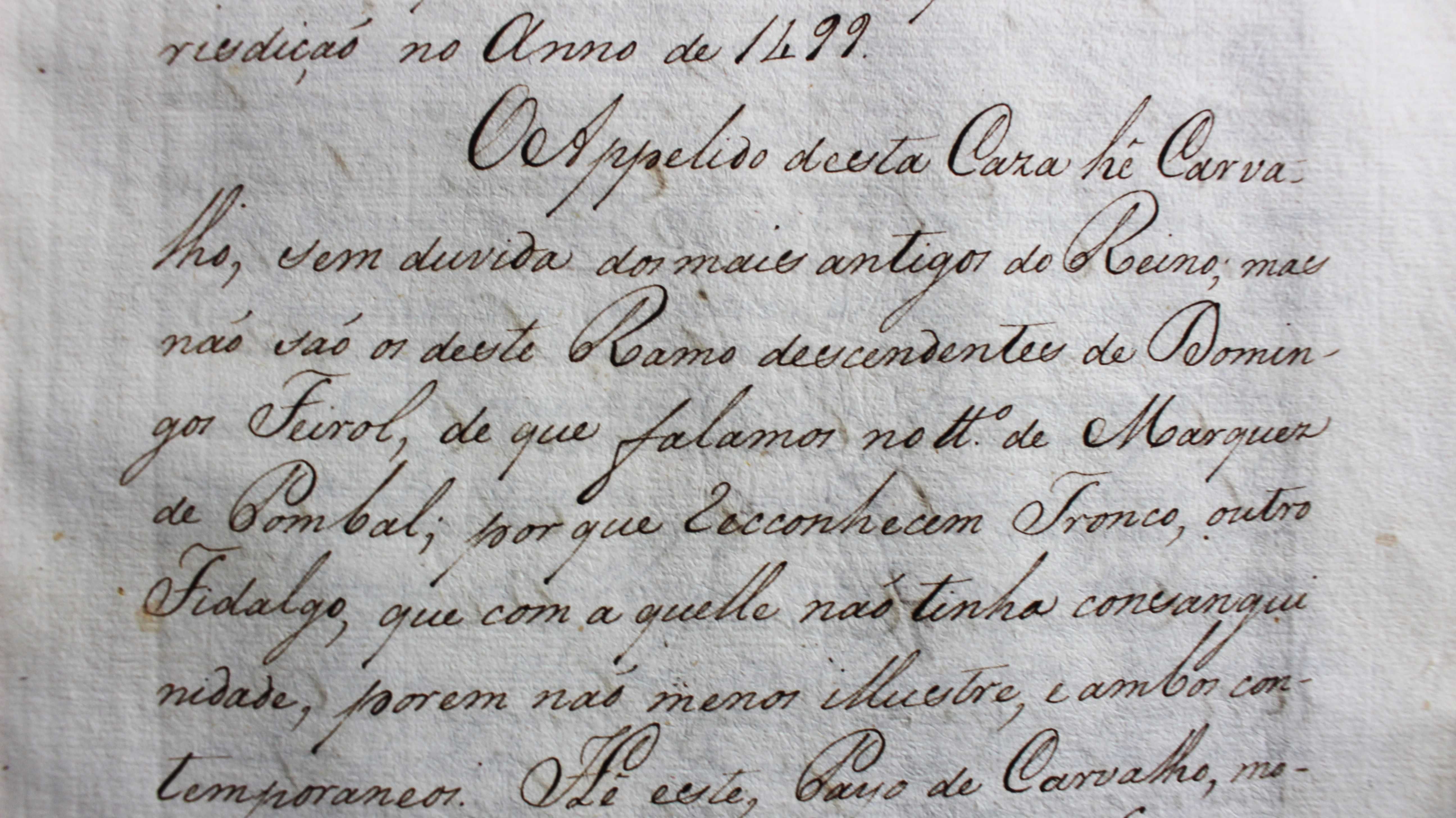Senhores do Couto de Abadim Minho genealogia manuscrito séc. XVIII