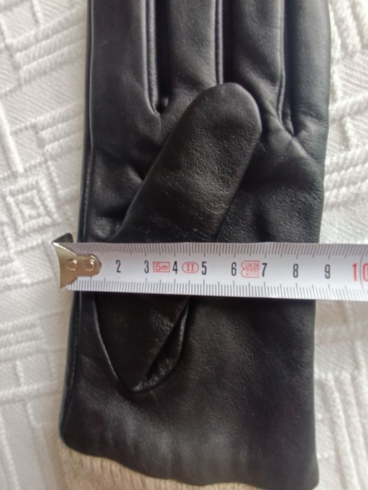 Перчатки Zara кожа с трикотажем