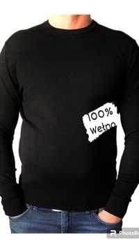 H&M Sweter męski M 100% wełna merino 
100%wełna