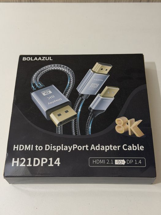 Продам кабель 8к HDMI 2.1 to DP 1.4