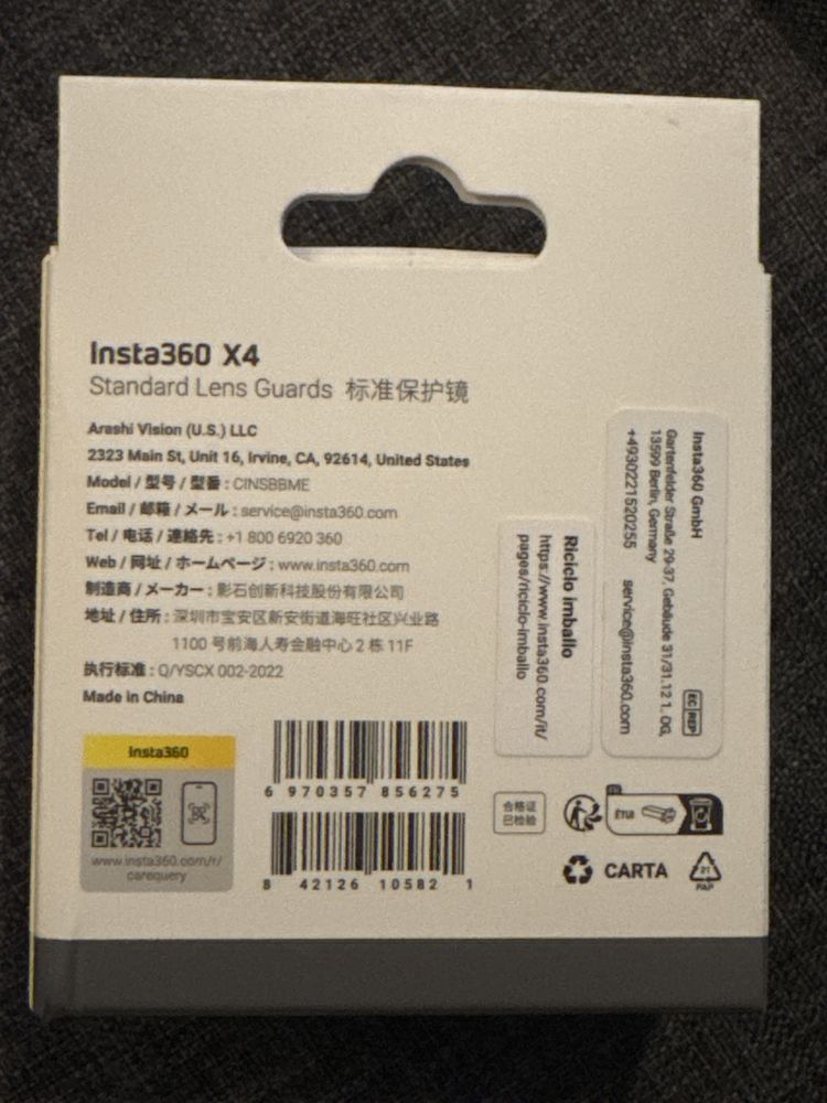 Insta360 x4 standard lens guards osłona ochrona obiektywu soczewki