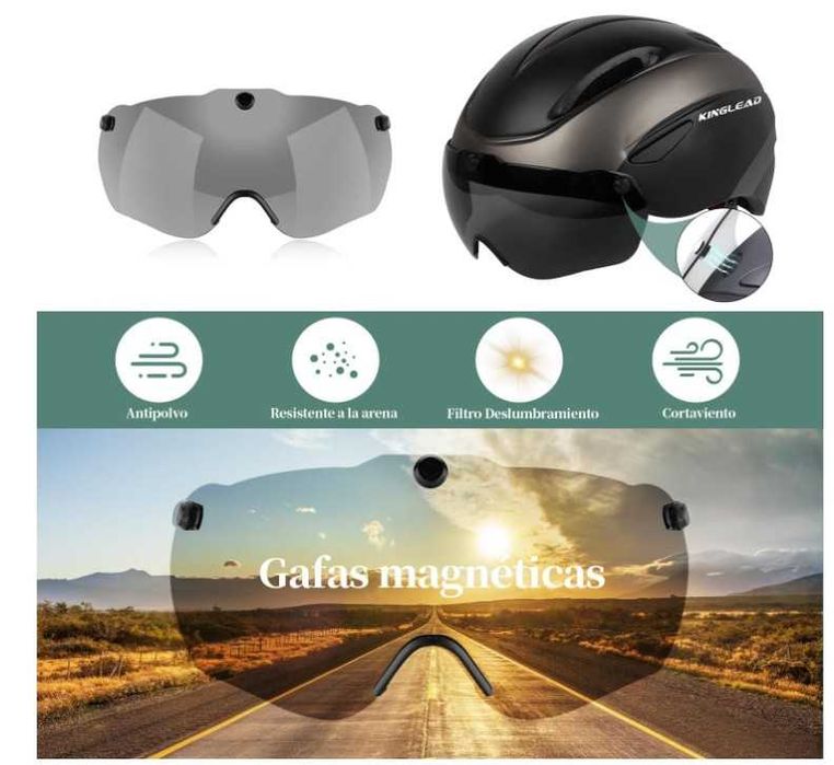 Kask rowerowy dla dorosłych KINGLEAD rozmiar 57-61cm z goglami