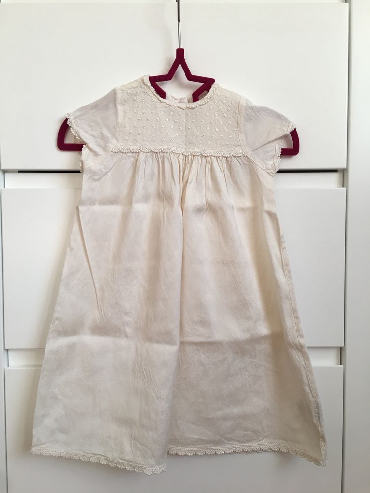 Elegancka długa sukienka styl angielski r.62 chrzest