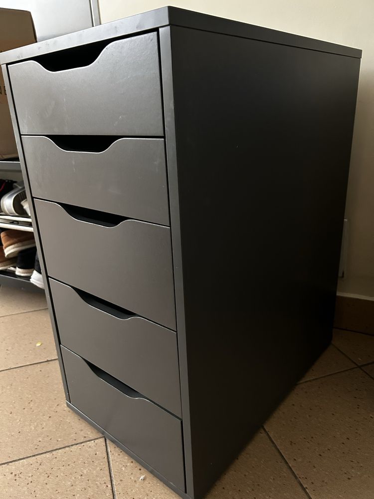 Komoda Alex Ikea do biurka pod blat ciemnoszary