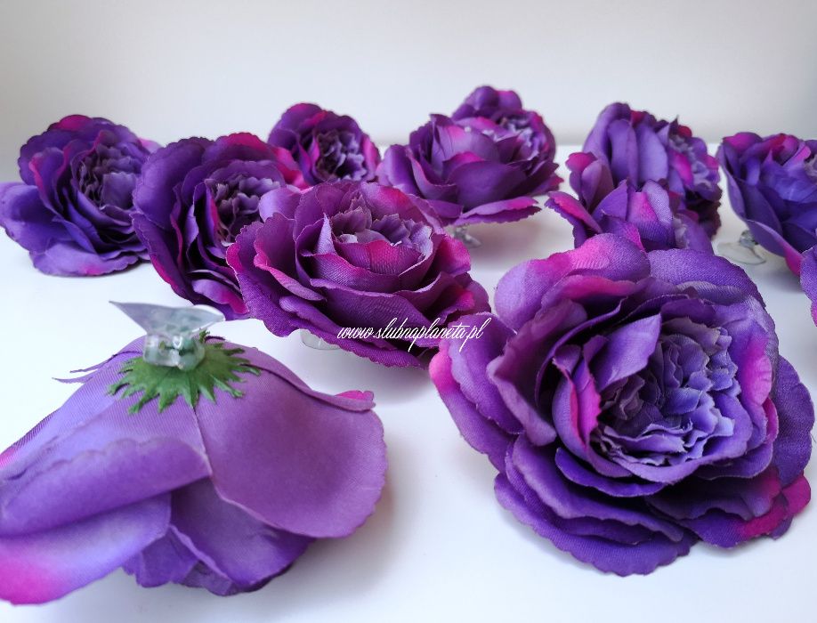 Róże fioletowe na przyssawkach 12 szt