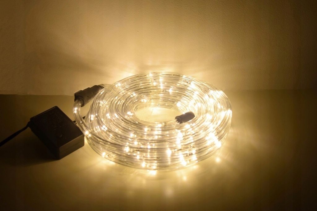 Wąż Świetlny Led 10 M Lampki Ciepło Biały