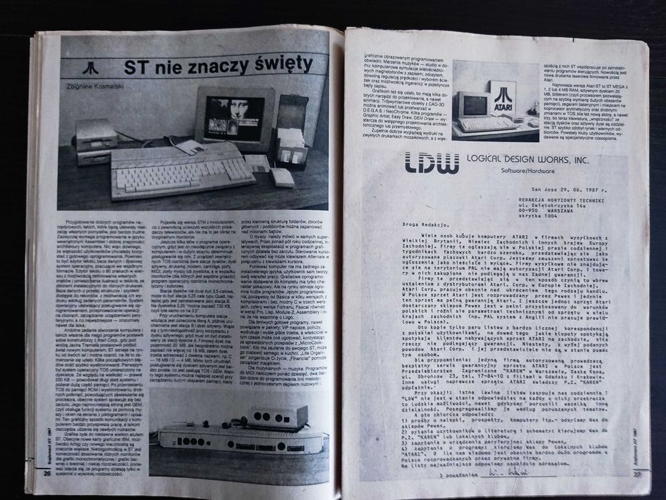 Horyzonty techniki - suplement (64 strony o komputerach) rok 1987