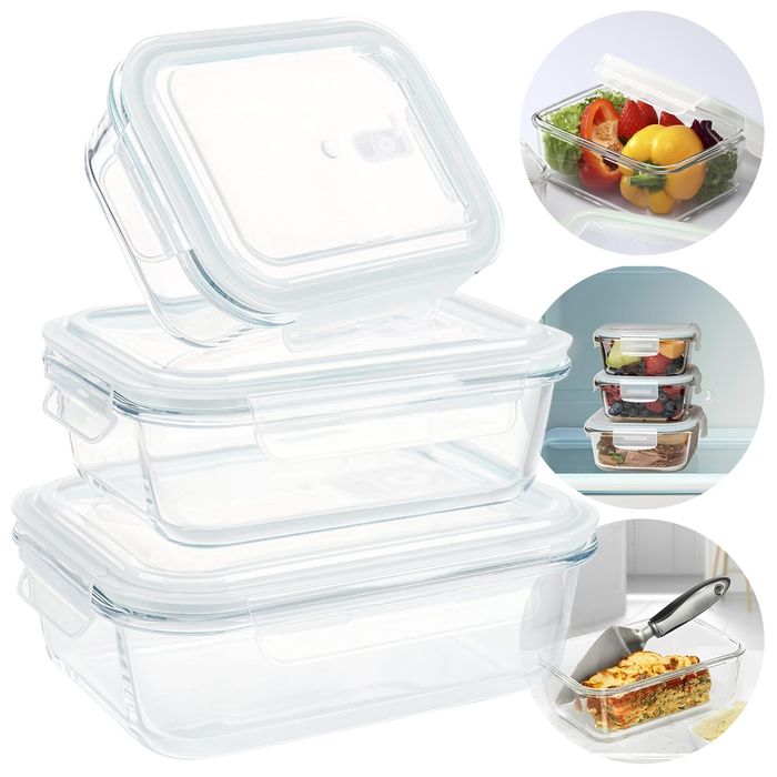 Pojemniki szklane zestaw 3sztuki