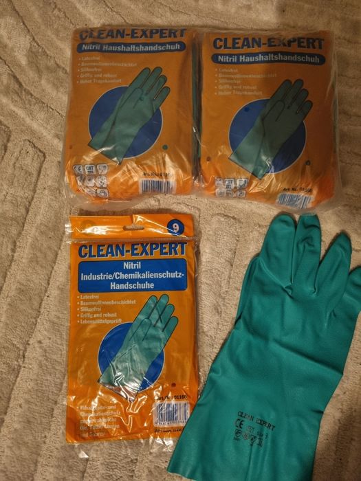 Rękawice nitrylowe gospodarcze do kuchni porządne clean expert