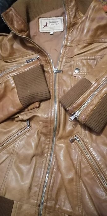 Бомбер M куртка Italy шкіряна кожаная пілот кожа спортивна шкіра